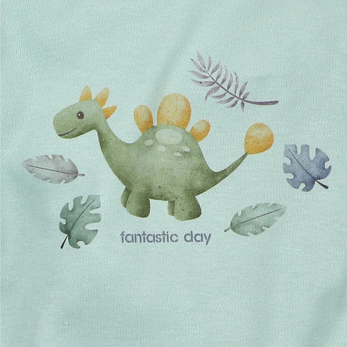 ABN-5566 Dino Explorer body z organické bavlny Nini mint z organické bavlny, dlouhý rukáv