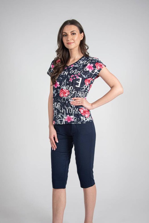 676 Dámské pyžamo s podrážkou Forex - tmavě modré