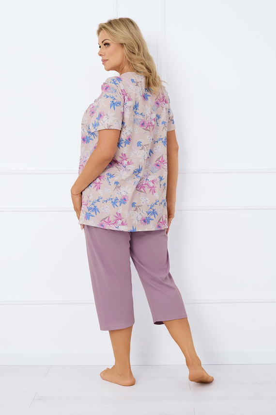 Inger Dámské pyžamo s krátkým rukávem, 3/4 kalhoty Italian Fashion - potisk/kůže