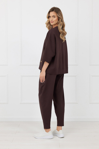 Tepláky Kaori Italian Fashion bavlna hnědé