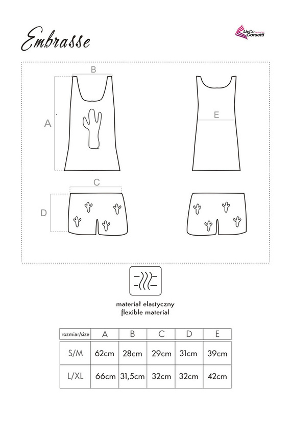 Embrasse 0404 LivCo Corsetti Módní dámské pyžamo