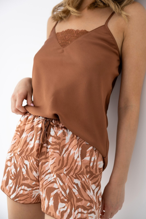 Dámské pyžamo Donata Sensis - ecru-zelené