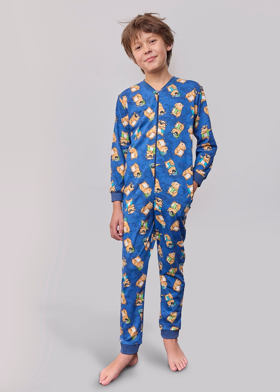 185/183 186/183 Capybara 2 Dětská kombinéza Cornette - bavlněná, se zipem a veselým potiskem