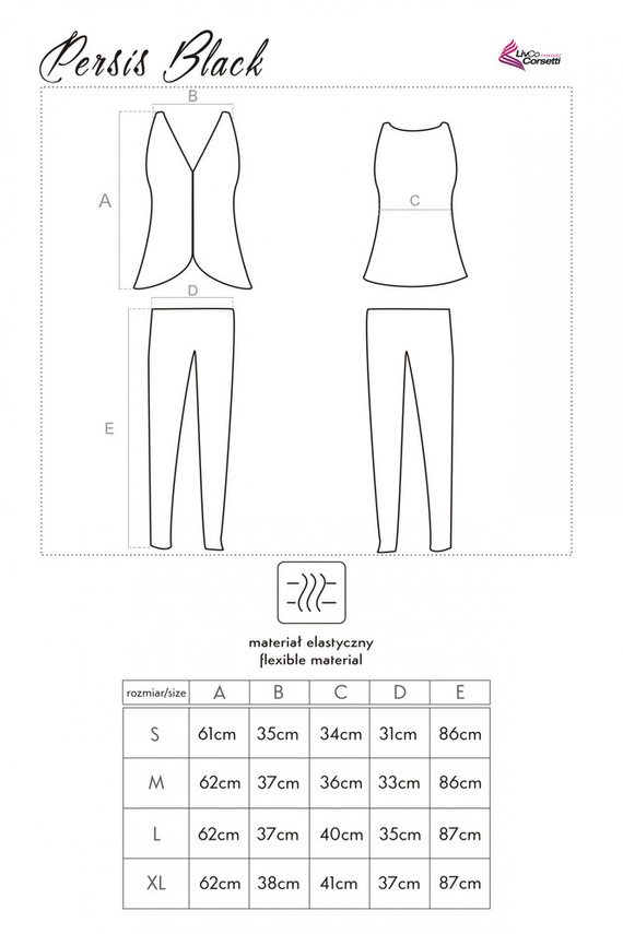 Persis Black 90042-1 Dámské pyžamo LivCo Corsetti Fashion