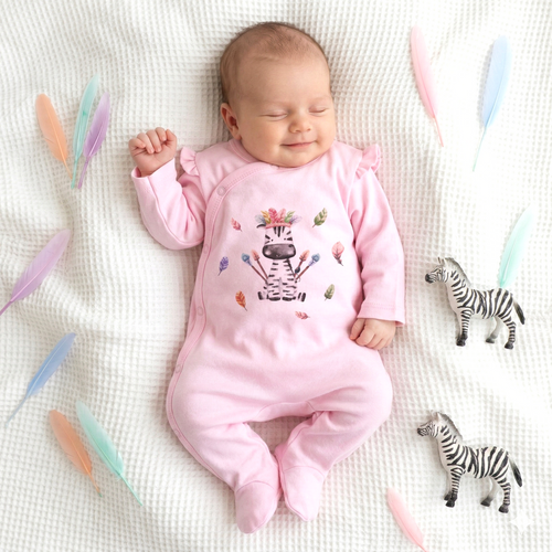 ABN-5539 Nini Happy Animals dětský župan z organické bavlny - 100% bezpečnost, bezniklové zapínání, polská výroba