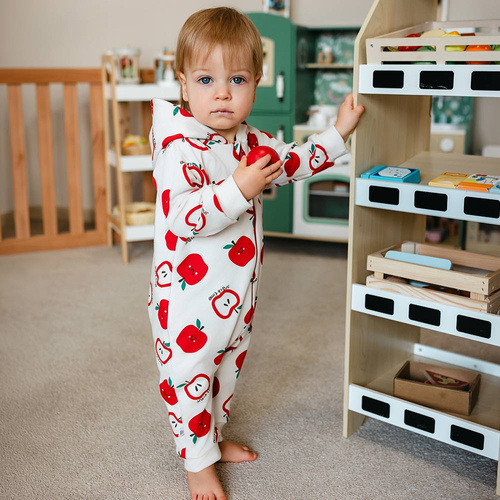 Kojenecký overal Eevi ecru 100% bavlna bez ťapek pohodlný