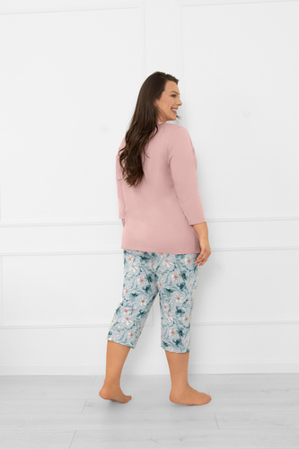 Dámské pyžamo Sekwoja - bavlna, 3/4 rukáv a kalhoty, s knoflíky Italian Fashion