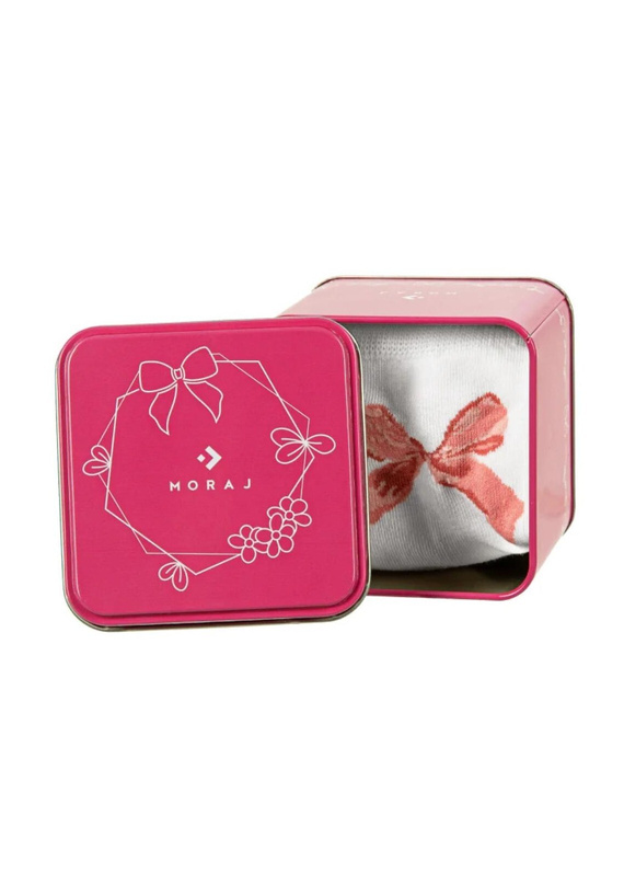 CSLW700-001 Moraj Socks - dámské ponožky v plechovce s jemným vzorem karet, ideální pro dárky