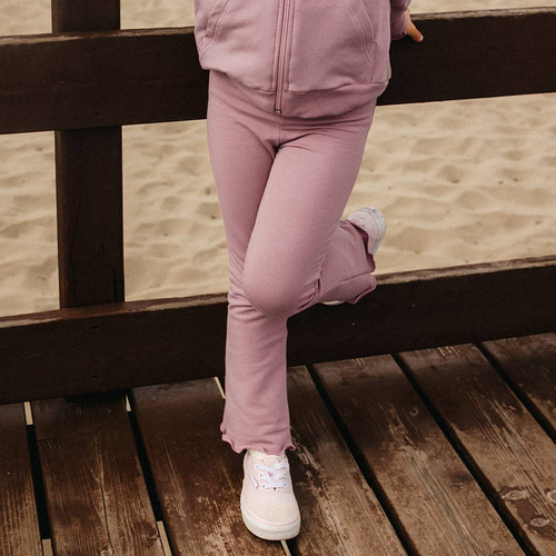 Simply Comfy Dětské legíny do zvonu Eevi heather- 100% bavlna, pohodlné a stylové