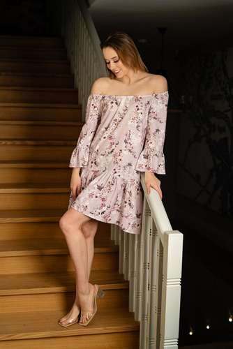 135 sukienka ciążowa i do karmienia typu hiszpanka Miracle lila