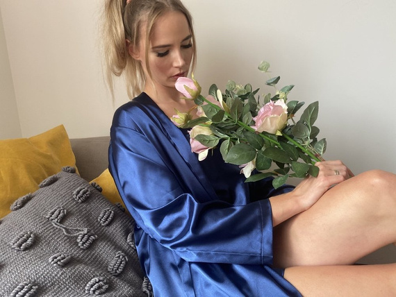 797 Klasický dámský župan Forex - tmavě modrý