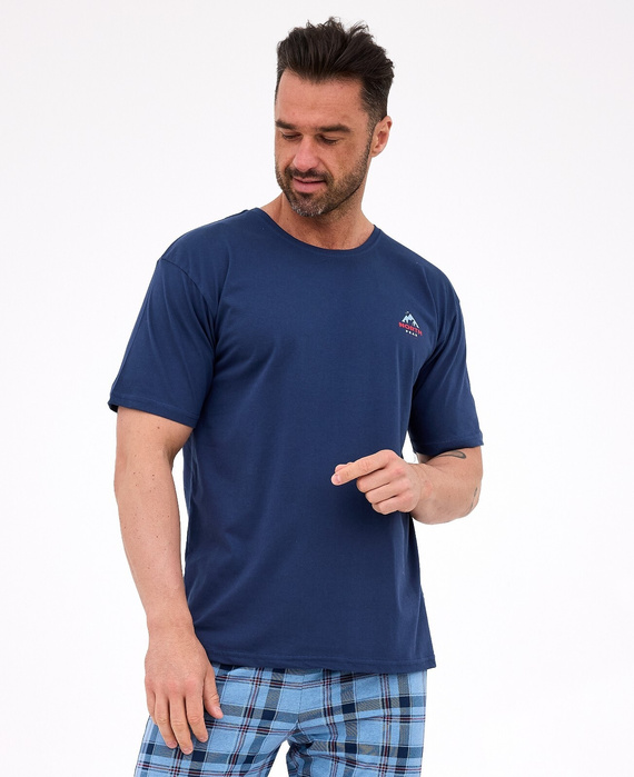 Pánské pyžamo Cornette 134/315 North 2 modré - bavlna, krátký rukáv, pohodlí a styl