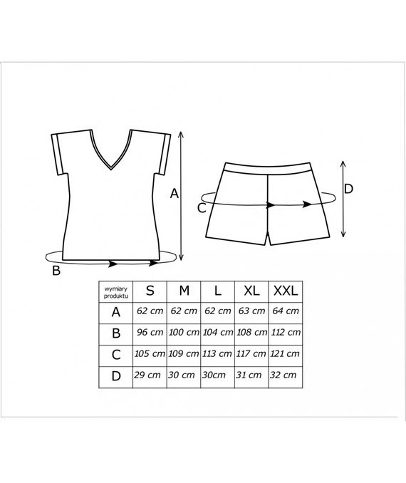 Pyžamo Melisa Short Donna viskóza květiny