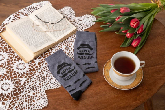 M40D Super Grandpa Dlouhé ponožky Italian Fashion - graphite