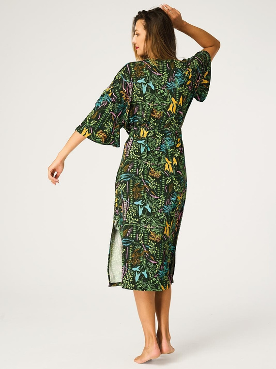 Key LGL 574 Zelený – Dámský župan z viskózy 95 % s potiskem