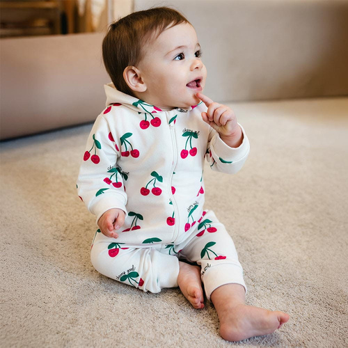 Kojenecký overal Eevi ecru 100% bavlna bez ťapek pohodlný