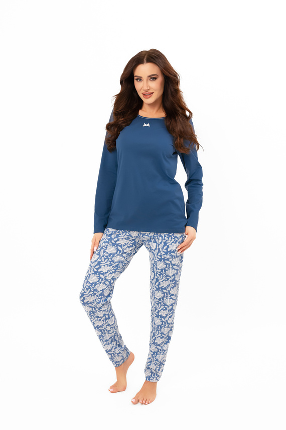 Dámské pyžamo Boma - dlouhý rukáv, dlouhé kalhoty, bavlna Italian Fashion - jeans/print