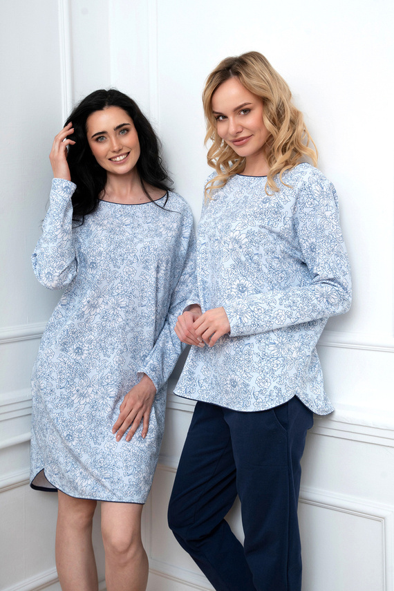 Noční košile Gracjela Italian Fashion - modrý potisk