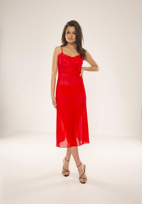 469 Alison Forex noční košile bez ramínek - červená