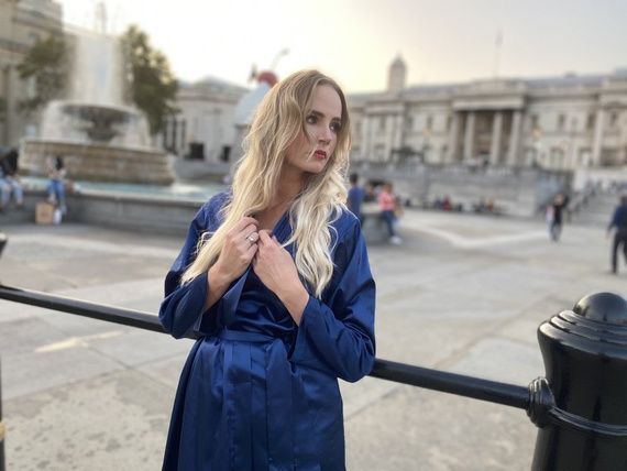 797 Klasický dámský župan Forex - tmavě modrý