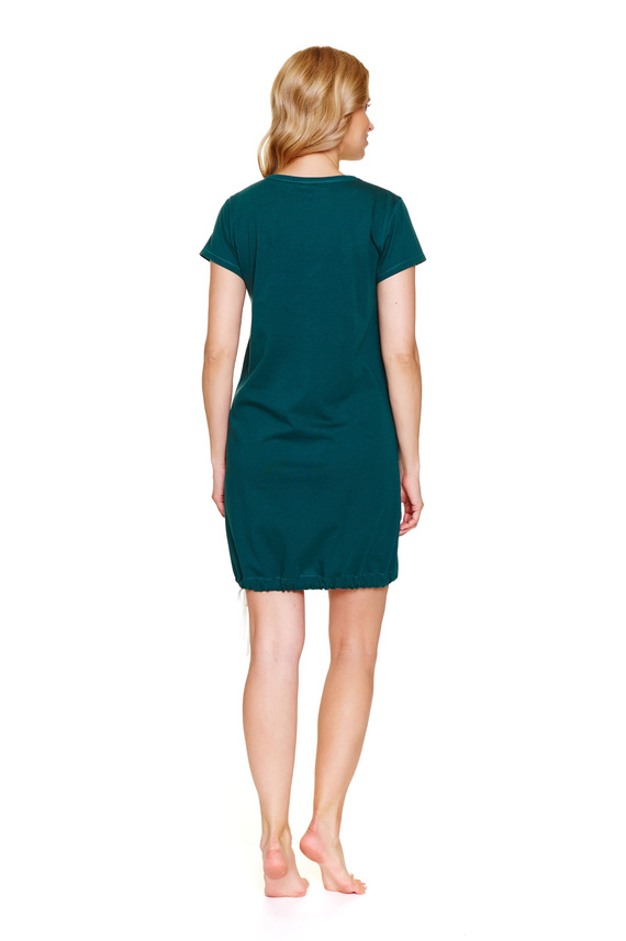 9504 Doctor Nap - Noční košile pro těhotné a kojící z bavlny - komfort a pohodlí pro budoucí maminky - smaragdová