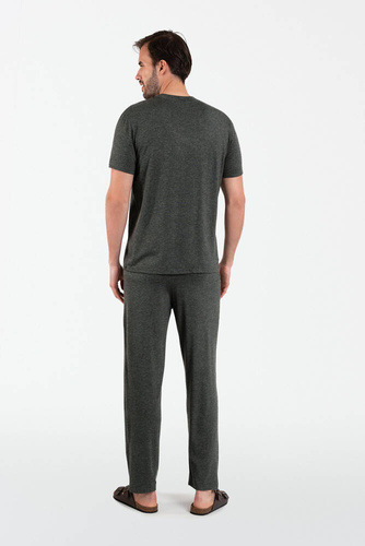 Akord Pánské pyžamo s krátkým rukávem, dlouhé kalhoty Italská móda - c.melange