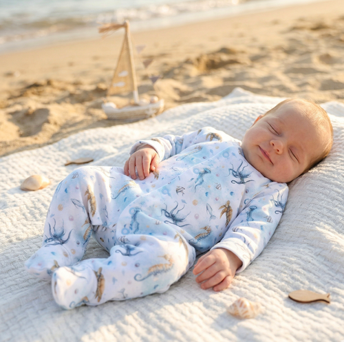 ABN-5450 Sea Of Joy Nini dětské pyžamo - organická bavlna, zapínání na patentky