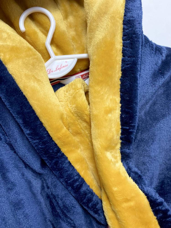 627 Soraya Dámský krátký župan Forex - tmavě modrý / medový