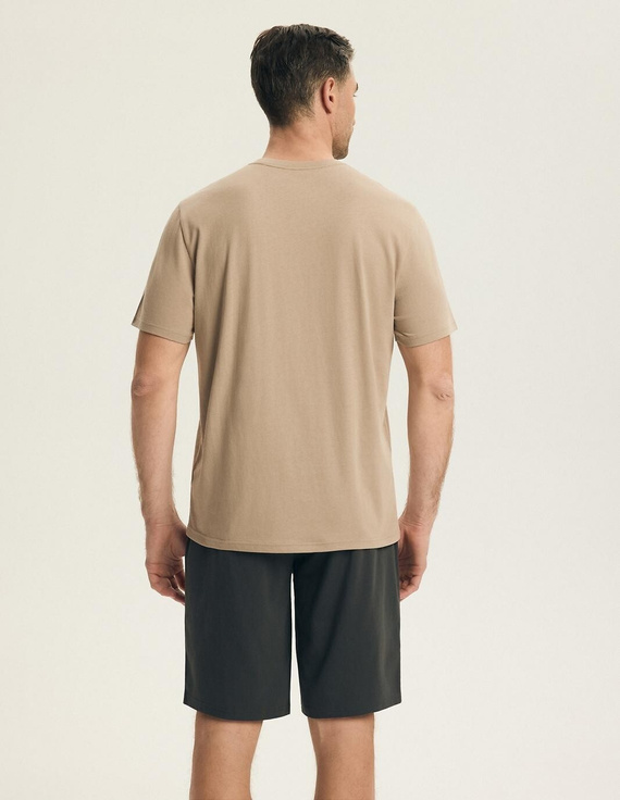 Pánské pyžamo Henderson 44609 Pin béžové bavlněné pohodlí