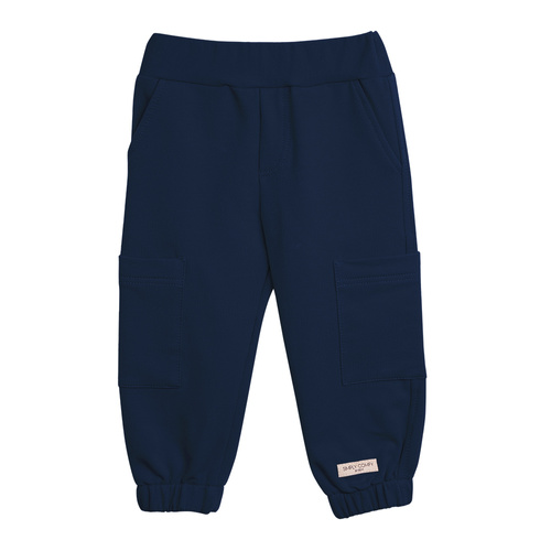 Simply Comfy Dětské tepláky Eevi navy blue - 100% bavlna, s kapsami