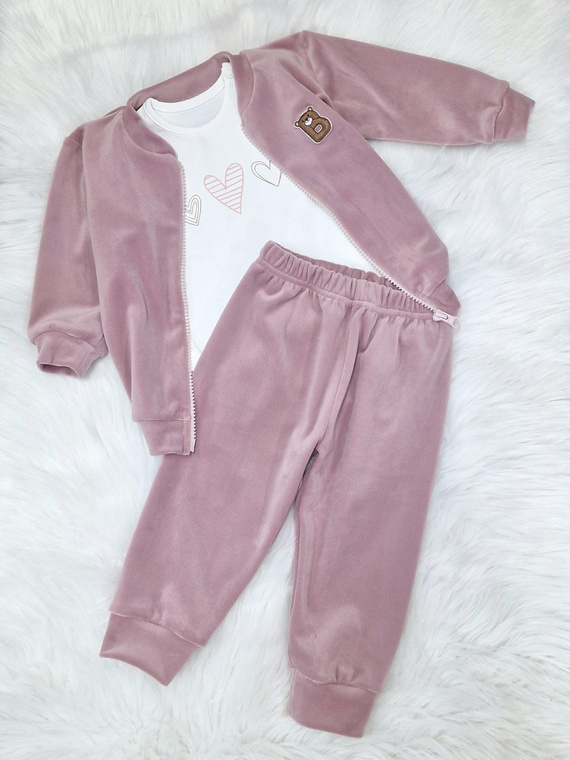 Tři srdce Bambarillo ecru dětské body - bavlna, elastický úplet, ideální pro tepláky "BEAR"