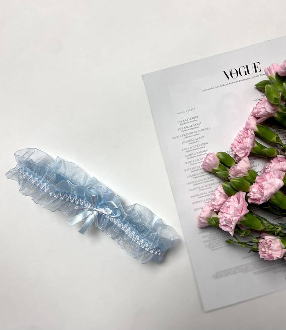 221 Šifonový podvazek De Lafense - světle modrý