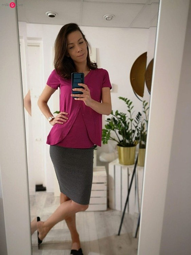 Spódnica ciążowa Tummy z dzianiny w prążki Milk&Love granatowa