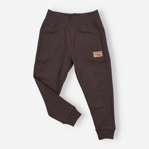 KAR-0040/BRA Teplákové kalhoty pro chlapce Lagarto Verde chocolate - pohodlné, bavlna, polská výroba