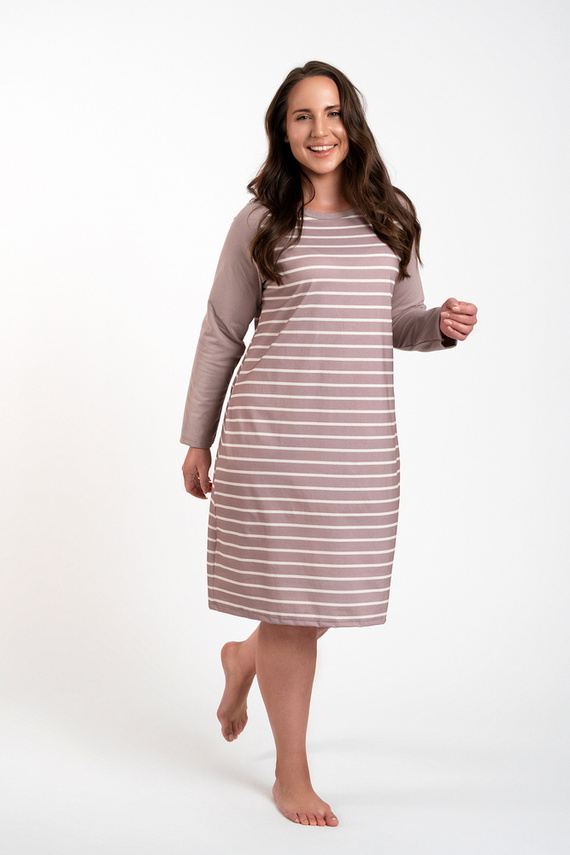 Noční košile Oda Italian Fashion - potisk cappuccino