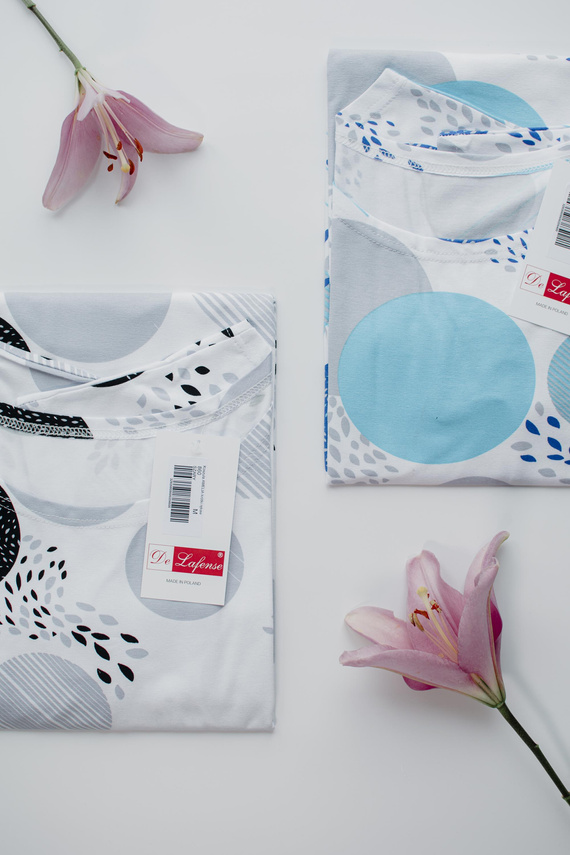 860 Amelia De Lafense noční košile - krátký rukáv, měkká viskóza - šedá