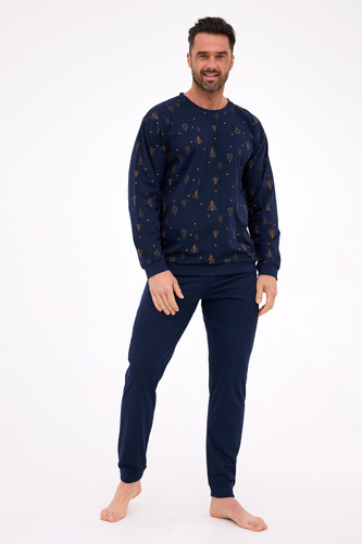 457/299 Night 3 Cornette - pánské bavlněné pyžamo, vánoční, dlouhý rukáv, dárkové balení