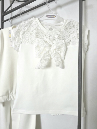 Dívčí halenka Eliza Bambarillo krajka mašle elegantní