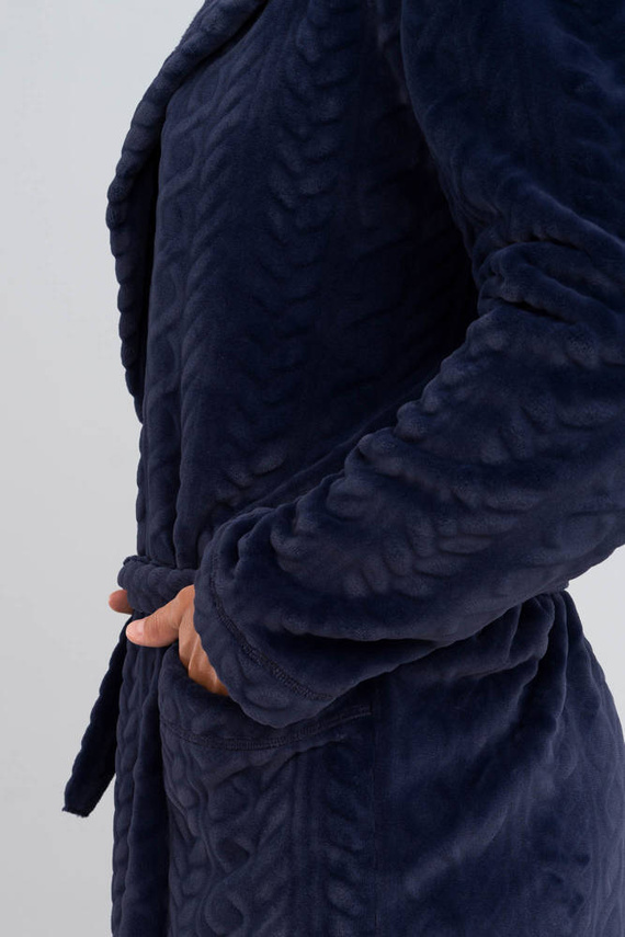 Zygmunt Pánský župan s kapucí Italian Fashion - tmavě modrý