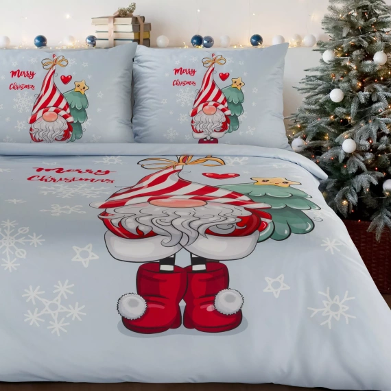 Vánoční povlečení Beiner z mikrovlákna Eurofirany - trpaslík, šedé, měkké a rychleschnoucí