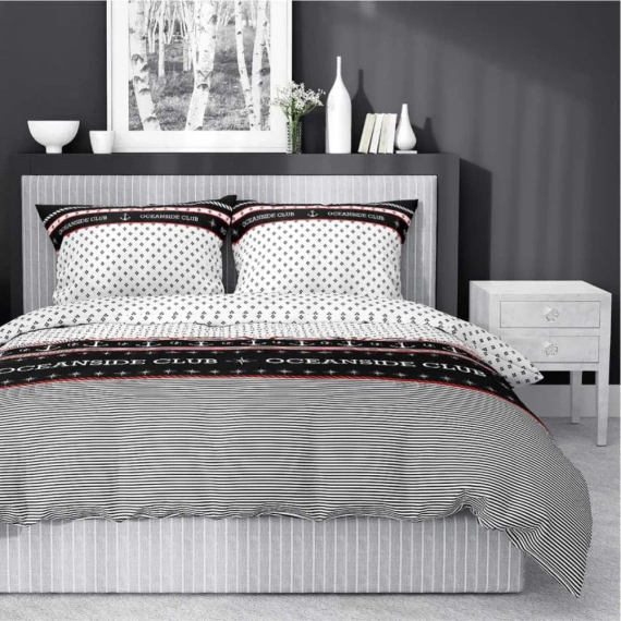 4920 B Home Satin Pościel satynowa marynarska Detexpol czarny