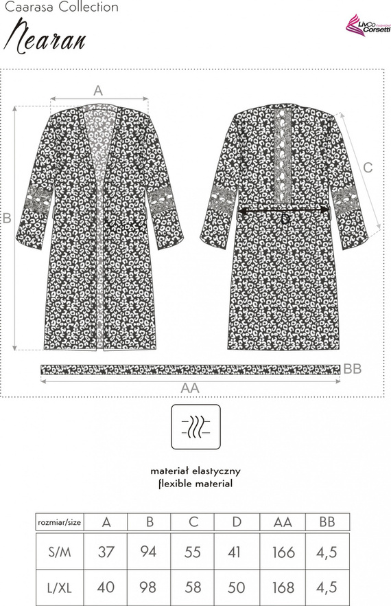 Nearan LC 90602 Caarasa Collection dámský župan LivCo Corsetti