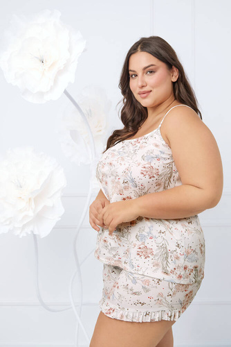 Solita Dámské pyžamo slim-fit, krátké kalhoty Italian Fashion - potisk