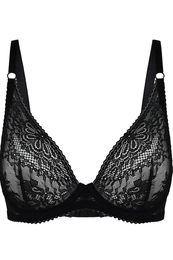 19237 Fancy Mediolano Bralette Black - Krajková nepodšitá podprsenka