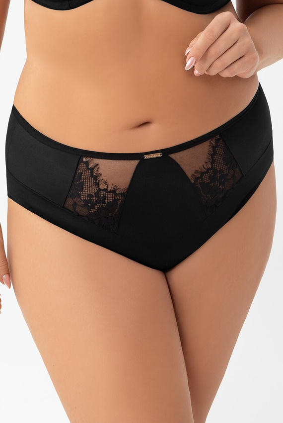 Figs K 938 Evia Gorsenia černá - elegantní kalhotky s výšivkou do sady