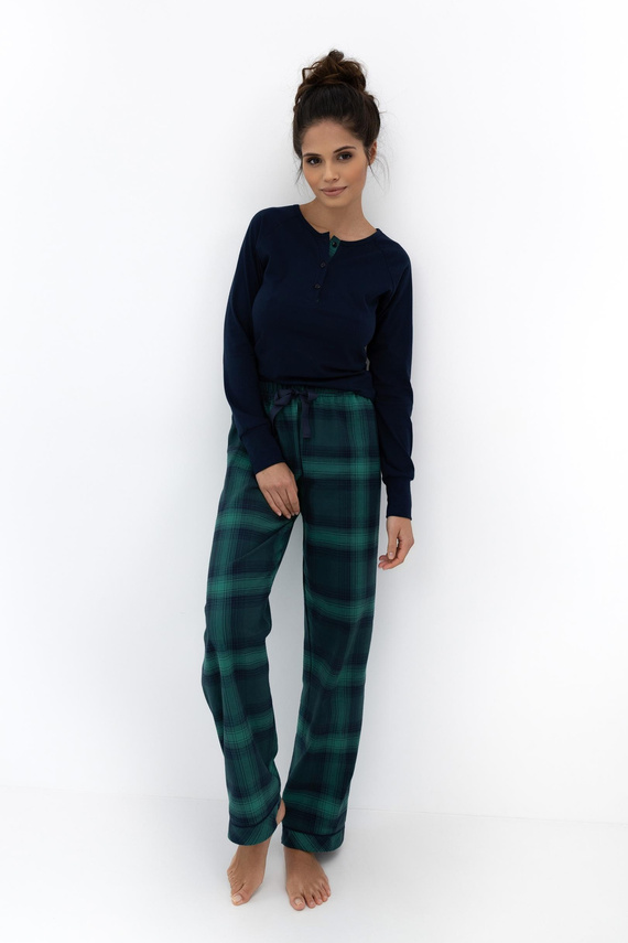Dámské pyžamo Cassandra Sensis - bavlněné, dlouhé, kostkované