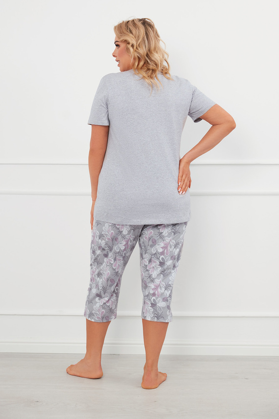 Dámské pyžamo Ibena s krátkým rukávem a 3/4 kalhotami Italian Fashion - melange/print