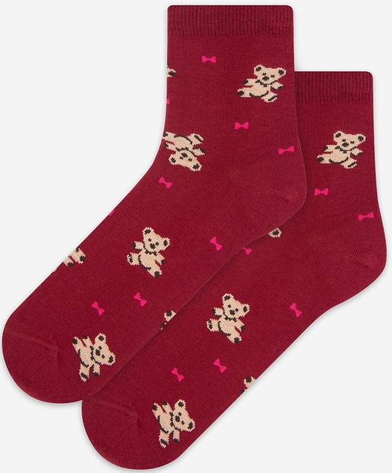 U84.01P Dámské ponožky Wola Perfect Woman červené 960- bavlna, barevné vzory