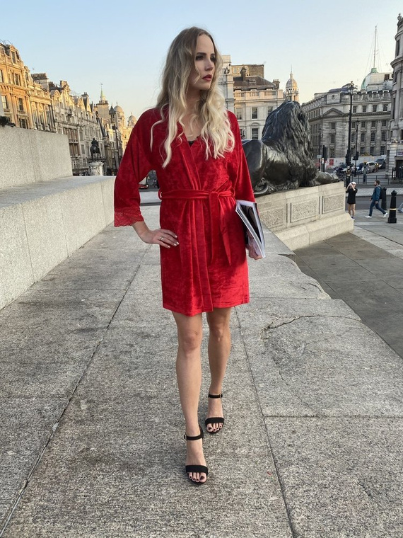 457 Milagros Dámský krátký župan Forex - červený