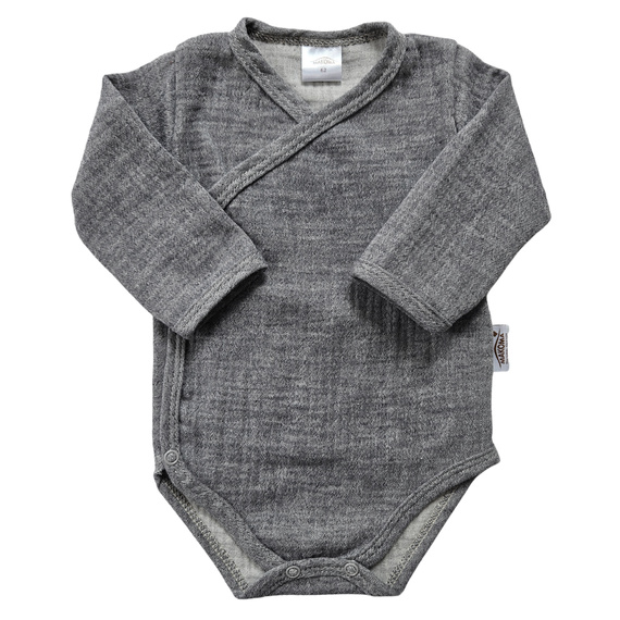 Mušelínové body Just Muslin 03235N Makoma navy - dlouhý rukáv, obálkové zapínání, 100% bavlna